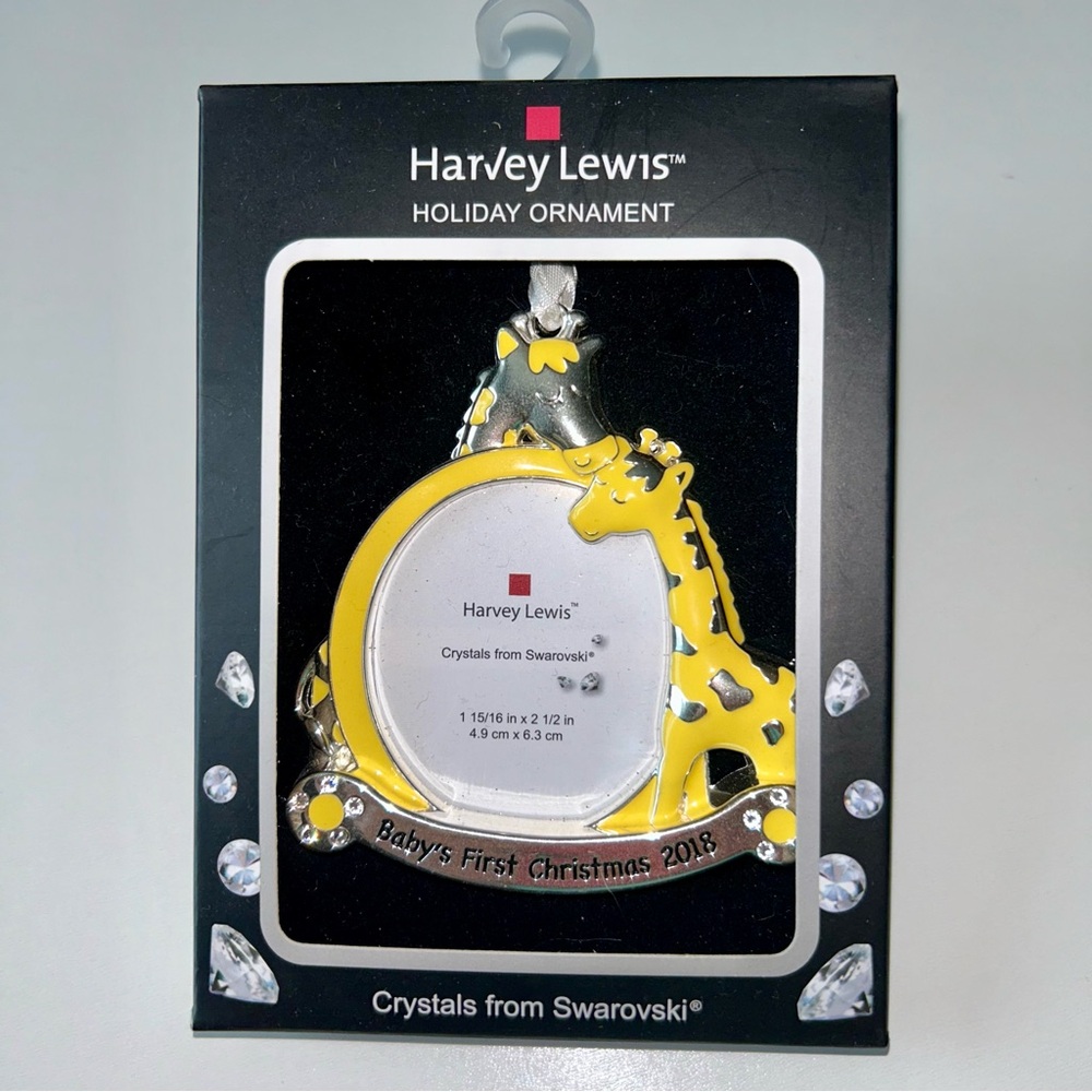 BABYS FIRST CHRISTMAS 2018 Holiday Ornament Swarovski Crystals HARVEY LEWIS